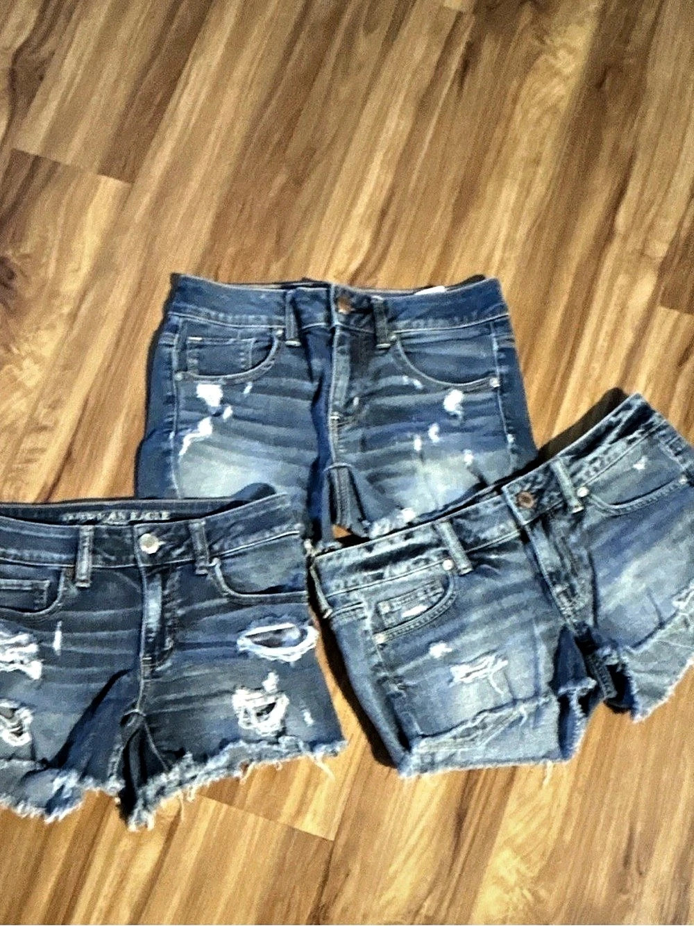 Lot of 3 American Eagle Distressed Denim Jean Shorts Size 4